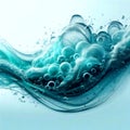 Abstract Water Wave Background With Bubbles, Royalty Free Stock Photo