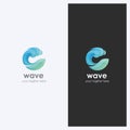 Abstract Water Wave Shape Logo Design Template. Corporate Business Theme. Cosmetics, Surf Sport Concept. Simple and Clean Style.