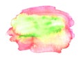 Abstract watercolor aquarelle hand drawn blot colorful blue red pink green yellow orange purple paint splatter stain spot Royalty Free Stock Photo