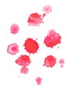 Abstract watercolor aquarelle hand drawn red drop Royalty Free Stock Photo