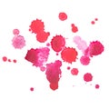 Abstract watercolor aquarelle hand drawn red drop Royalty Free Stock Photo