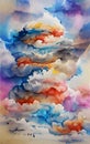 Abstract watercolor art - clouds