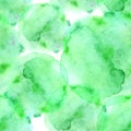 Abstract watercolor art hand paint green seamless pattern on white background. Watercolor stains. Vector