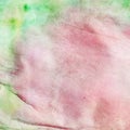 Abstract watercolor art hand paint on white background with spray, spots, splashes: pink and green tones and halftones Royalty Free Stock Photo