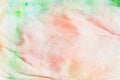 Abstract watercolor art hand paint on white background with spray, spots, splashes: red and green tones and halftones Royalty Free Stock Photo