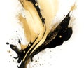 Abstract watercolor art painting, black and gold colors Royalty Free Stock Photo