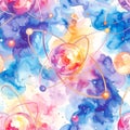 Abstract Watercolor Atom Galaxy Pattern Royalty Free Stock Photo