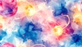 Abstract Watercolor Atomic Structure Royalty Free Stock Photo