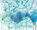 Abstract watercolor background with blots.