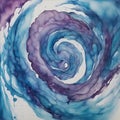 abstract watercolor background _A blue spiral marble ink painting with a fluid and organic texture.