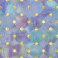 Abstract watercolor background with color circles. Watercolour hand drawn luxury seamless pattern Royalty Free Stock Photo