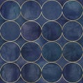 Abstract watercolor background with dark blue teal color circles Royalty Free Stock Photo