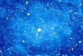 Abstract watercolor background. Deep blue night sky with stars. Hand drawn illustration. Galaxy painting Royalty Free Stock Photo