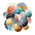 Abstract watercolor background with geometric elements. Watercolor painting.