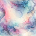 Abstract watercolor background. Hand-drawn illustration. Blue, pink and white colors. Royalty Free Stock Photo