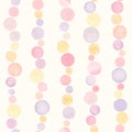 Abstract watercolor background. Hand drawn purple orange pink circles stains elements seamless pattern. Watercolour pastel warm Royalty Free Stock Photo