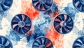 Abstract Watercolor Background with Industrial Fans Royalty Free Stock Photo