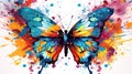 Watercolor design summer illustration background art colorful nature abstract spring background butterfly beauty Royalty Free Stock Photo