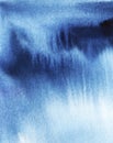 Abstract watercolor background. Streaks dark blue ink texture paper. spilled horizontal spots Deep blue color Gradient from dark Royalty Free Stock Photo