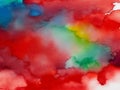 Abstract Watercolor Background. Watercolor strokes on textured thick paper for drawing. Red green blue yellow paint Royalty Free Stock Photo