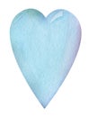 Abstract watercolor background for text. Bright light blue heart shape. Textural decorative element. Hand-drawn