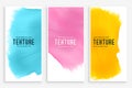 Abstract watercolor banners set in three colors