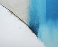 Blue Abstract watercolor beach and blue ocean. Fresh, cheerful and relaxing summer concept. Positive and healthy tones