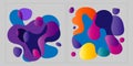 Abstract Watercolor Blob Bubbles Holographic Gradient Background