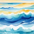 Abstract watercolor blue marine and white for cheerful and relaxing summer Positive and healthy tones to background or Royalty Free Stock Photo
