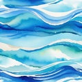 Abstract watercolor blue marine and white for cheerful and relaxing summer Positive and healthy tones to background or Royalty Free Stock Photo