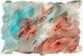 Abstract watercolor blue reddish background with uneven edges