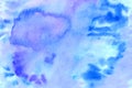 Abstract watercolor blue sea paint background splash and handmade landscape sunset Royalty Free Stock Photo