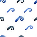 Abstract watercolor blue wave pattern Royalty Free Stock Photo