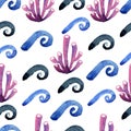 Abstract watercolor blue wave pattern Royalty Free Stock Photo