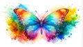 Abstract Watercolor Butterfly with a Splash of Color AI generated