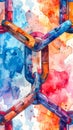 Abstract Watercolor Chains Royalty Free Stock Photo