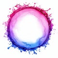 Abstract watercolor circle pink blue splash art design Royalty Free Stock Photo