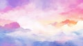 Abstract Watercolor Clouds: Pastel-colored Landscapes And Dreamlike Horizons