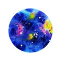 Abstract watercolor cosmos round