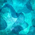 Abstract watercolor creative sea ocean background with colorful teal turquoise blue colored grunge geometric shapes