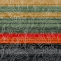 Seamless Abstract Watercolor digital paisley  pattern on stripes  background Royalty Free Stock Photo