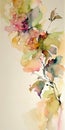 Abstract of watercolor flower for wall deco. Boho decoration.