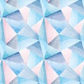 Abstract watercolor geometric seamless pattern. Royalty Free Stock Photo