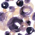 Abstract watercolor golden and purple circles Royalty Free Stock Photo