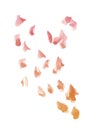 Abstract watercolor hand drawn red drop splatter stain on white background.