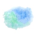 Abstract watercolor hand paint texture blue and green isolated on white background. Watercolor textured backdrop Royalty Free Stock Photo