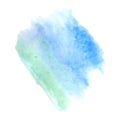 Abstract watercolor hand paint texture blue and green isolated on white background. Watercolor textured backdrop Royalty Free Stock Photo