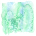 Abstract watercolor hand painted background. Mint and blue colors backdrop. Royalty Free Stock Photo