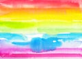 Abstract watercolor hand painted rainbow background Royalty Free Stock Photo