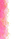 Abstract watercolor hand painting illustration. Bright pink wavy background.